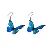 Brincos de Gancho Borboleta Vento Azul Sonhador, Brincos de Luxo Leve e de Alta Qualidade, Brincos Estilo Resort à Beira-Mar Super Feéricos e Bonitos para Mulheres