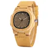 Nuevo Reloj para Hombre 2021 Creativo Retro Cuadrado Casual Esfera con Números Romanos Cuarzo Reloj de Madera en Stock para Entrega Rápida