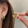 Pendientes de Aro Pequeños con Letra H de Moda y Sencillos con Aguja de Plata 925 con un Diseño Único de Lujo Ligero Super Brillante y Temperamento Versátil