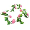 Simulação Guirlanda de Flores Rosas Plástico Guirlanda de Flores Falsas Planta Folha Verde Guirlanda de Flores Tira Casamento Decoração de Casa Guirlanda de Flores Atacado