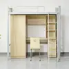 Cama superior mesa inferior estudante universitário dormitório escolar quarto cama combinada cama com estrutura de ferro cama de ferro forjado escada de chão cama beliche de dois andares