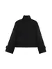 2026 Ropa de Mujer de Comercio Exterior Europeo y Americano Transfronterizo, Más Vendido en AliExpress, Chaqueta Corta Engrosada con Cuello Alto Diagonal y Botonadura Diagonal