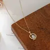 Nuevo Collar Estilo Coreano Otoño e Invierno para Mujer, Zirconio Redondo Dulce, Colgante Cuadrado de Diamante Inteligente, Cadena para Clavícula con Temperamento Lindo Venta al por Mayor