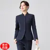 Ropa formal de otoño e invierno para estudiantes universitarios, que incluye atuendo para entrevistas, atuendo profesional y el traje tradicional de estilo chino Zhongshan con cuello mandarín, así como conjuntos de traje negros para mujer