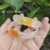 Pulsera de Caramelo de Jade Amarillo Dragón Hielo Alto de Cuarcita Hielo Transparente, Pulsera de Calcedonia Caramelo Flotante de Color Hermoso, Regalo de Joyería Asequible