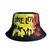 Letrero Cross-Border One Love Estampado de Palmera Sombrero de Pescador Sombrero de Sol Personalizado de Primavera y Verano Europeo y Americano Sombrero de Sol para Exteriores