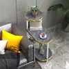 Mesa de centro pequeña para sala de estar para uso doméstico, mesa auxiliar de tres niveles, simple y portátil, adecuada para dormitorio y habitación como mesita de noche