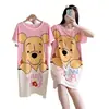 Falda Talla Grande, Falda de Comercio Exterior, Vestido de Dibujos Animados para Mujer, Falda de Verano Suelta Estilo Coreano de Manga Corta que Cubre el Vientre y Luce Adelgazante