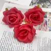 Ventas Directas de Fábrica Cabezas de Flores de Rosa Hechas a Mano Simulación 6cm Flores de Seda Accesorios para Ramillete Tocados Guirnaldas Pared de Flores de Boda Ramillete