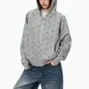 Sudadera con capucha de manga raglán con estampado de estrellas estilo retro americano para hombre y mujer, diseño nuevo con un ambiente casual, chaqueta cárdigan con cremallera