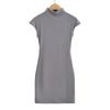 Vestido de manga corta con cuello medio alto y estilo Pure Desire para mujer, vestido ajustado con tubo sexy y elástico de alta elasticidad.