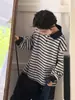 Camisa Polo Moxiaomengtong Estilo Outono 2026 Meninos e Meninas Estilo Coreano Top Listrado Camisa Polo Infantil Gola Padre Manga Longa