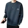 Fabricante Original 2025 Moletom Texturizado para Homens, Novo Estilo Tendência Primavera e Outono, Outono Gola Redonda Casual Caimento Solto, Cor Sólida Masculino