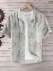 Camisa Masculina de Manga Curta Estilo Chinês Estampada Digitalmente de Verão Transfronteiriça 2024