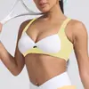Conjunto de Yoga Color Block Transfronteiriço para Mulheres, Lindo Design nas Costas, Top Esportivo de Yoga à Prova de Impacto, Shorts de Yoga de Cintura Alta, Levanta Bumbum