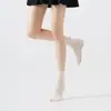 Meias de Yoga Finas com Laço para Primavera e Verão Meias Curtas Estilo Japonês Meias Antiderrapantes para Chão Respiráveis que Absorvem o Suor Estilo College Clássico