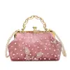 Bolso de mujer transfronterizo con cierre, bordado de cuentas, bolsa de concha floral, nuevo modelo 2026, bolso bandolera con cadena de borla