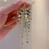 Pendientes de Borlas Largos Únicos Exagerados Diseño de Nicho Estilo Frío de Alta Gama Pendientes de Lujo Ligero Elegantes para Mujer