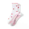 Calcetines de Yoga para Mujer de Media Pantorrilla con Lazo de Fresa y Estampado de Aguacate, Profesionales Antideslizantes para Fitness, Pilates y Deportes