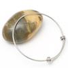 Suministro directo de fábrica pulsera de acero inoxidable 316L pulsera ajustable pulsera redonda elástica push-pull pulsera de resorte vivo