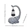 Estátua de Elefante Movida a Energia Solar com Luz de Lanterna, Decoração de Jardim Externo