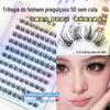 Trilogia Preguiçosa 5D sem cola ~ dez fileiras de fita adesiva transparente autoadesiva pasta rápida de um segundo cílios de simulação natural em tufos únicos