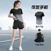 Traje Deportivo para Mujer, Verano Maratón Running, Nueva Ropa de Yoga de Seda de Hielo de Secado Rápido, Manga Corta para Entrenamiento Tallas Grandes Ropa de Fitness