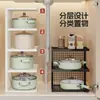 Estante para Ollas de Cocina, Estante de Almacenamiento en Capas y Compartimentado, Soporte para Ollas de Encimera y Debajo del Fregadero, Estante para Lavabo de Verduras