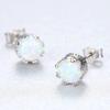 Pendientes de ópalo PAG &amp; MAG de plata de ley 925 con gema sintética para mujer, estilo coreano, exquisita joyería de ópalo de moda.