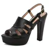 Nuevas Sandalias Romanas Retro de Banda Ancha Sandalias de Tacón Grueso 40-50 Tallas Grandes Zapatos Zapatos de Comercio Exterior de Amazon