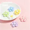 Parches de resina de flor de cerezo en colores macarrón, con un efecto degradado tridimensional, para fundas de teléfono y accesorios para el cabello; hecho a mano con diseños de flor de cerezo de cinco pétalos