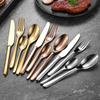 Conjunto de Talheres de Aço Inoxidável 304 para Restaurantes e Hotéis, Incluindo Faca de Prato Principal, Colher Pontuda, Garfo de Jantar, Colher de Sobremesa e Louça de Luxo