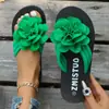 Sandálias de Verão 2025 Novas de Comércio Exterior Tamanho Grande Slip-On Floral com Solado Grosso Leves Confortáveis para Mulheres Atacado