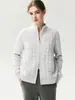 Colección Otoño 2026: Chaqueta de Cachemira Estilo Retro Old Money con Cuello Alto, Color Sólido, Versátil Capa Base de Punto para el Día a Día