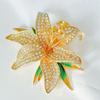 Broche de Diamantes Completo, Diamante Brillante, Diseño Exquisito, Accesorios para Ropa, Joyería Elegante, Broche Femenino de Flor de Lirio
