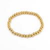 Pulsera popular de Amazon con cuentas de acero inoxidable, pulsera elástica de cuerda de cuero, apilada, con cuentas de acero de titanio, versátil, para mujer