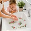 Brup Aplicación Floral Rosa Estilo Francés Lavabo Gabinete de Baño Azulejo Calcomanía Decorativa de Pared Estilo Crema Hs5467C