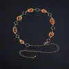 Cadena de Cintura Elegante de Metal con Girasol para Mujer de Comercio Exterior, Accesorio de Cintura Ajustable para Vestido, Cinturón de Cadena Multicapa de Gama Alta