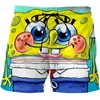 Shorts Bob Esponja estampa digital 3D shorts de verão calça de praia unissex casual e-commerce transfronteiriço 202626