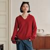 Suéter de Cachemir 100% Puro para Mujer, Cuello Solapa, Color Sólido, Holgado, Casual, Moda, Camisa Base Versátil para Otoño e Invierno, Nuevo