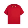 5819 Retro Americano 300g Hilo Doble Estilo Unisex Bordado de Toalla Diseño de Manga Corta Camiseta Suelta de Manga Corta de Calle para Hombre