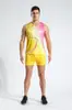Nuevo Traje de Atletismo para Hombre y Mujer Chaleco de Entrenamiento Shorts Correr Maratón Secado Rápido Deportivo 8010