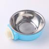 Tigela suspensa de aço inoxidável pendurada fornecimento direto transfronteiriço de doces para animais de estimação cor tigela de cachorro de aço inoxidável gaiola suspensa tigela de comida de gato para animais de estimação