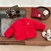 Ropa de Abrigo Gruesa de Algodón Rellena, Estilo Chino Nuevo, Botones, Ropa Festiva Roja de Año Nuevo para Bebé, Abrigo Cálido