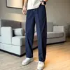Pantalones Casuales de Pierna Recta con Cordones Estilo High Street para Hombre, Pantalones Finos Juveniles de Moda, Nuevos Pantalones Largos de Tacto Fresco Verano 2026