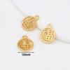 Colgante Pequeño de Ábaco con Carácter de Fortuna de Oro Real Chapado en Oro de 18 Quilates para Joyería DIY, Dijes Pequeños, Aretes, Colgantes para Orejas, Pulseras, Collares D105