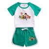 Traje de manga corta para niño y niña del equipo Wangwang, verano dulce estilo occidental, nuevo traje casual de dos piezas de shorts para niña