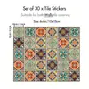 Marrocos PVC Autoadesivo Floral Azulejo Cerâmico Adesivo de Parede Impermeável à Prova de Óleo Cozinha Banheiro Adesivo de Decoração de Parede Dropshipping Transfronteiriço