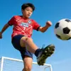 Conjunto de Uniforme de Fútbol para Niños de Primaria y Secundaria, Niños y Niñas, Conjunto de Cuatro Piezas de Manga Corta, Uniforme de Equipo para Campamento de Entrenamiento de Competición, Jersey Personalizado