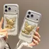 Capa de Celular com Cola Tridimensional Adequada para Apple 17Promax Estilo Japonês e Coreano Cola Capa Dura Moda Normcore Capa de Celular